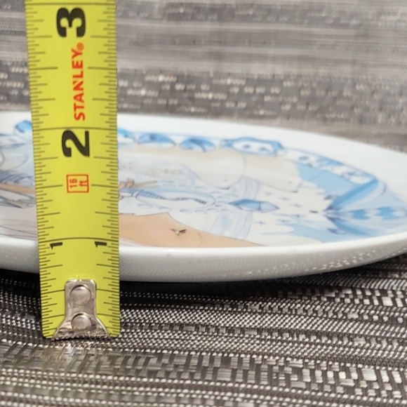 Mystical Decorative Dinner Plate Blue Pencil Drawing Look Fairy Bear Sphere - Picture 7 of 7